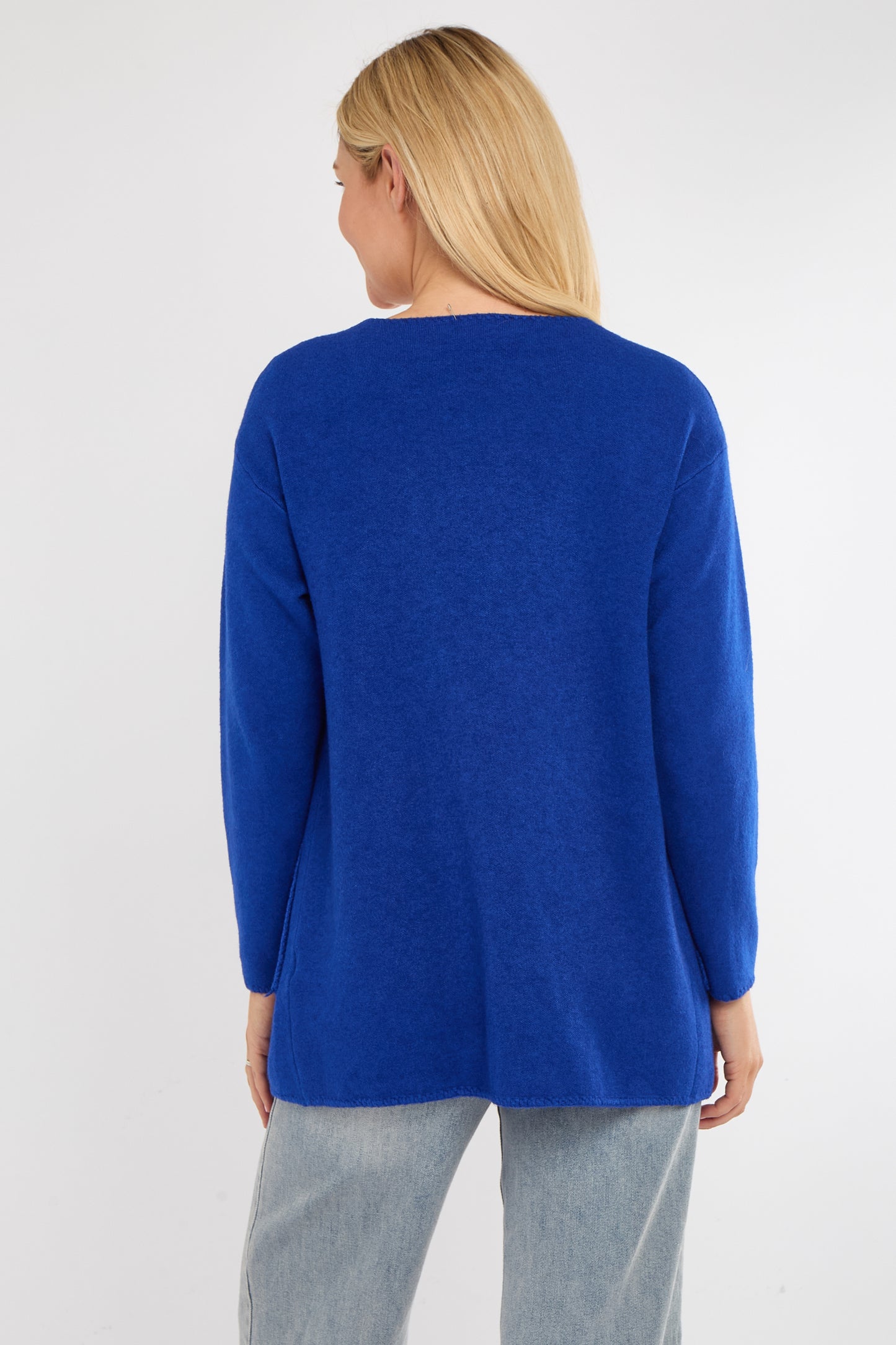 BLANKET STITCH TWO POCKET CARDIGAN
