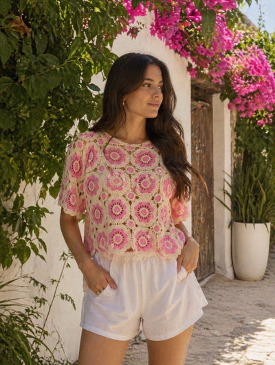 COLOURFUL CROCHET TOP