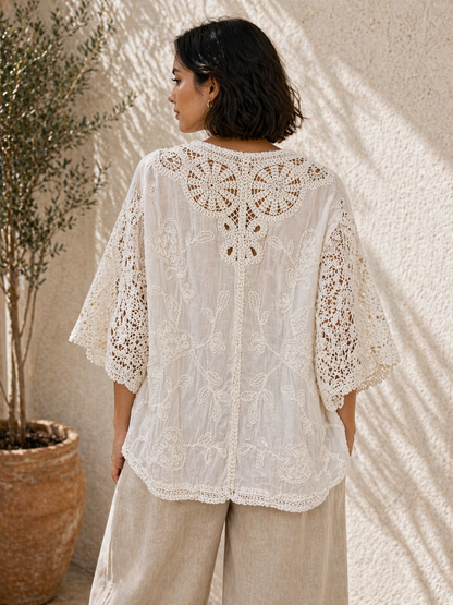 ANGLAISE CROCHET BUTTON THROUGH CARDIGAN