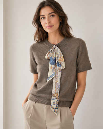 ALPACA SCOOP NECK SCARF JUMPER