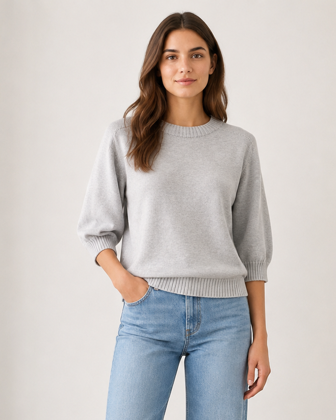 SCOOP NECK RIBBED JUMPER