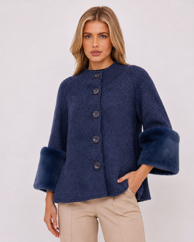 FAUX FUR SLEEVE JACKET