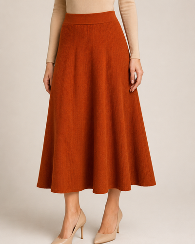 ELASTICATED RIBBED SKIRT