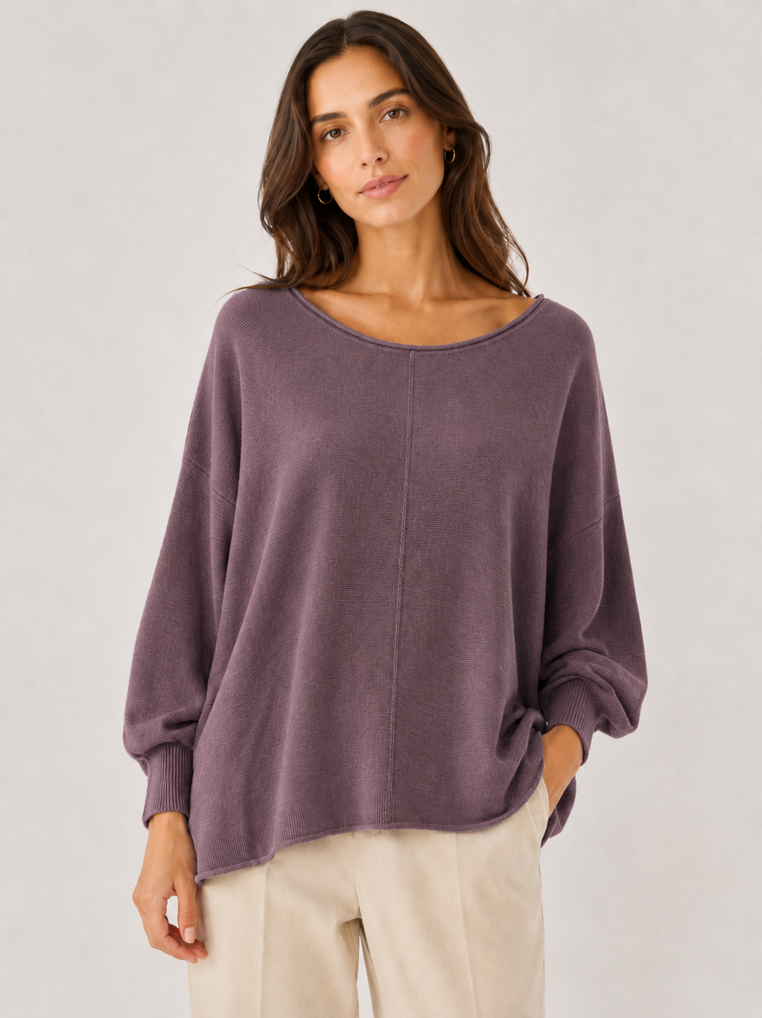 SCOOP RELAXED FIT RIBBED JUMPER