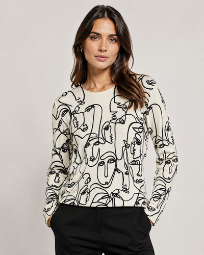 ABSTRACT PRINT SCOOP JUMPER