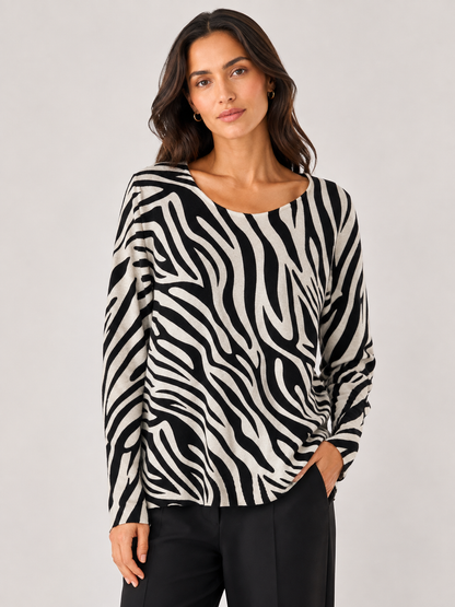 ABSTRACT PRINT SCOOP JUMPER