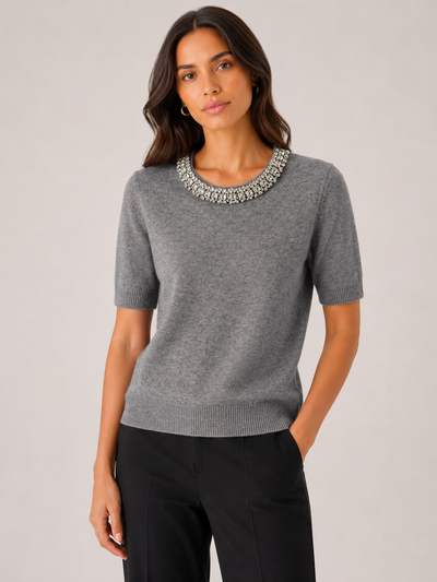 DIAMOND DETAIL ROUND NECK JUMPER