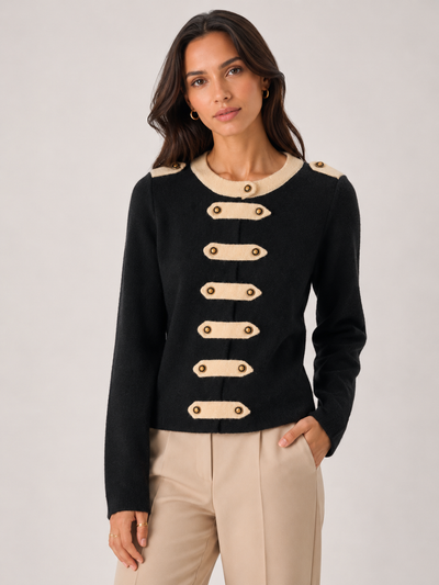 MILITARY DETAIL KNITTED JACKET