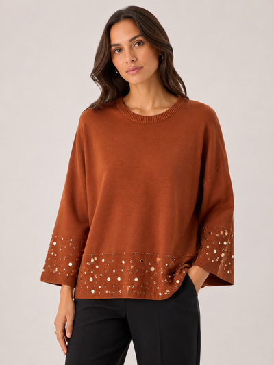 SPARKLE HEM RIBBED JUMPER