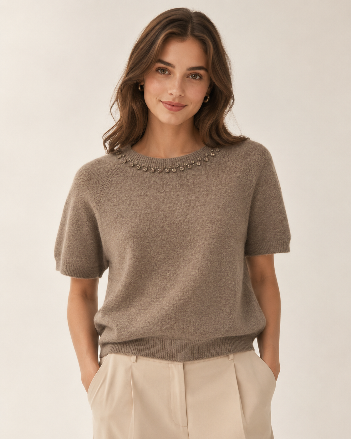 SCOOP DIAMOND HALF SLEEVE JUMPER