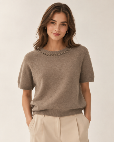 SCOOP DIAMOND HALF SLEEVE JUMPER
