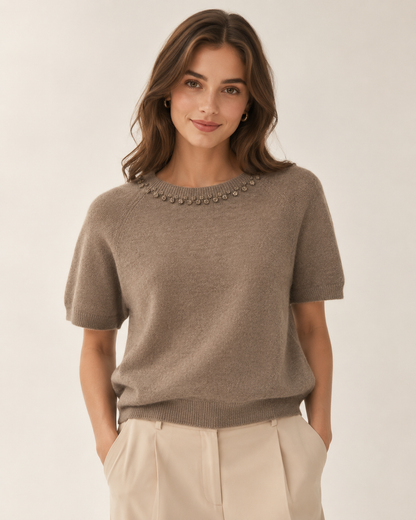 SCOOP DIAMOND HALF SLEEVE JUMPER