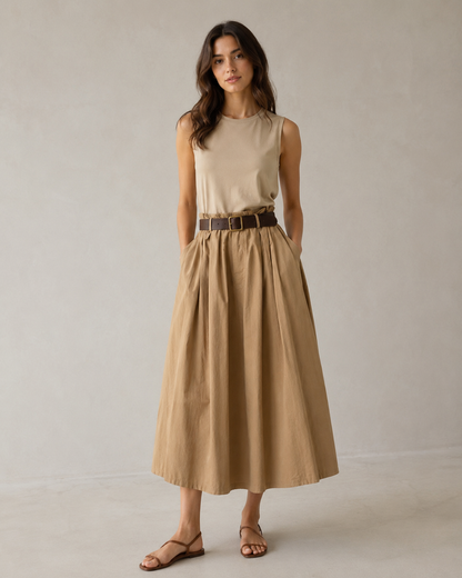 NEEDLECORD BELTED SKIRT