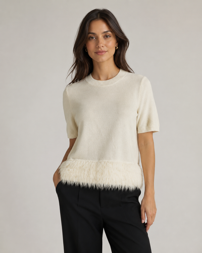 FUR BOTTOM SCOOP JUMPER