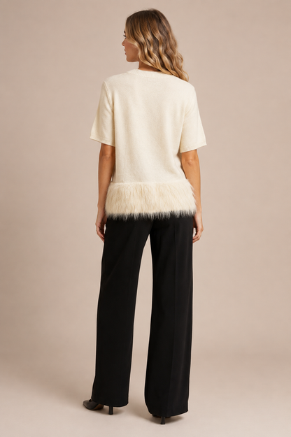 FUR BOTTOM SCOOP JUMPER