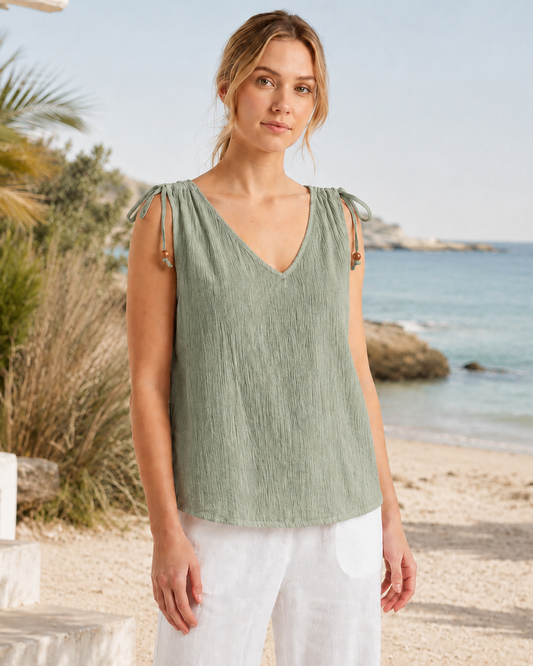 CRINKLE ADJUSTABLE STRAP VEST
