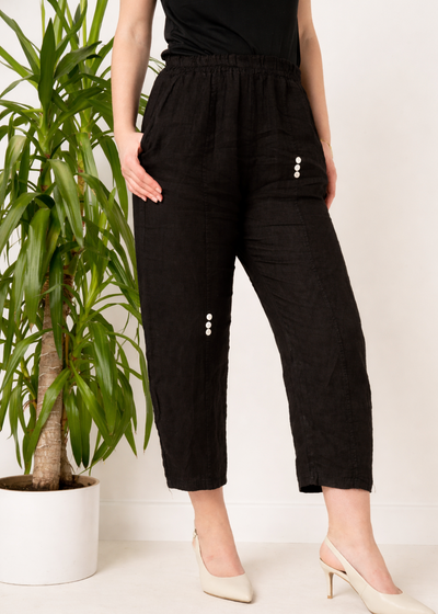 SIX BUTTON LINEN TROUSERS [PK-3]
