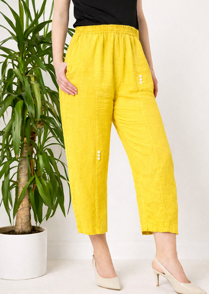 SIX BUTTON LINEN TROUSERS [PK-3]