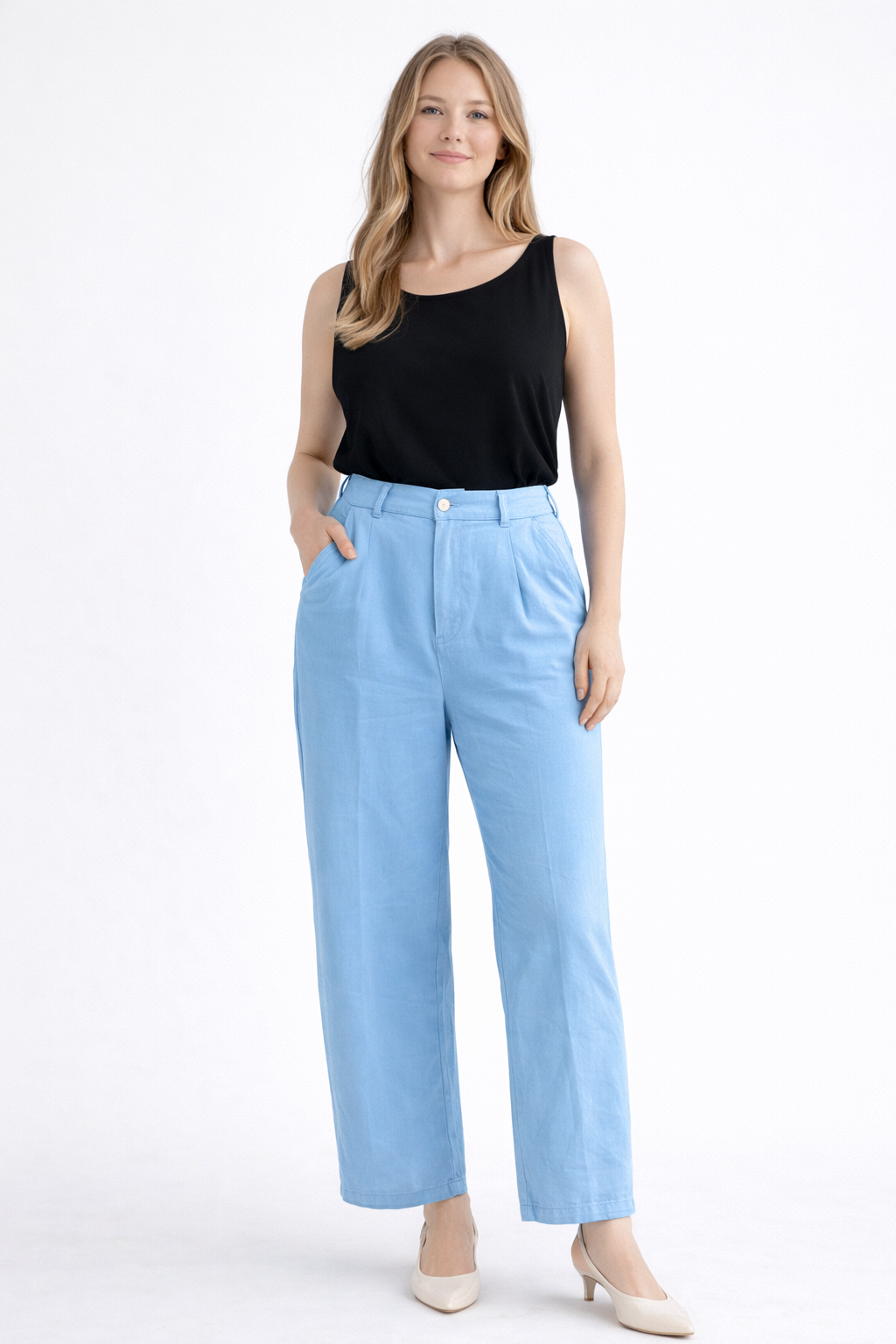 BARREL LEG COTTON TROUSER