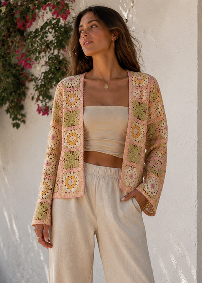 COLOURFUL CROCHET KIMONO