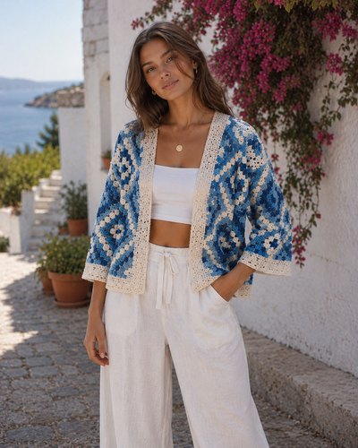 COLOURFUL CROCHET KIMONO