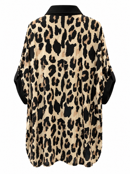 ANIMAL PRINT METALLIC BUTTONS SHIRT