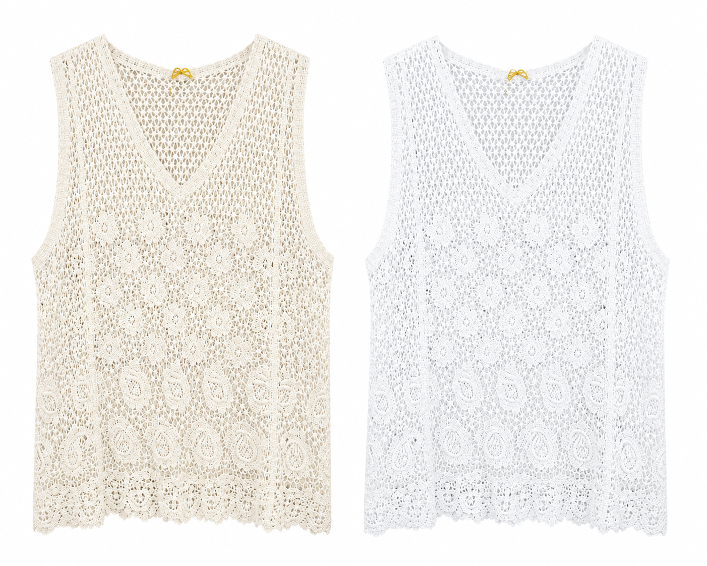 ANGLAISE CROCHET FLORAL VEST