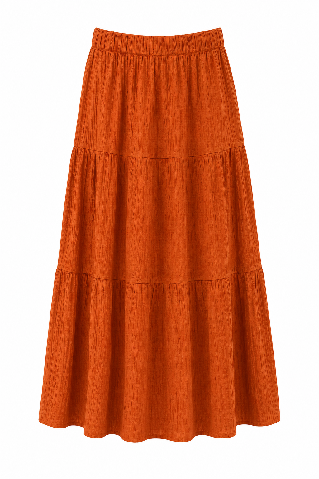 CRINKLE TIERED MAXI SKIRT