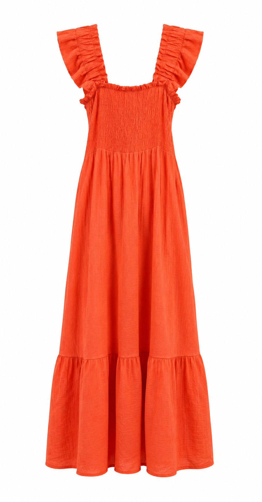 CRINKLE FRILL STRAP DRESS