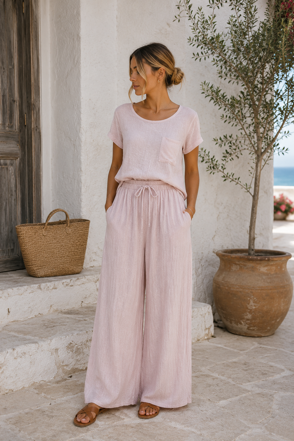 CRINKLE ONE POCKET TOP