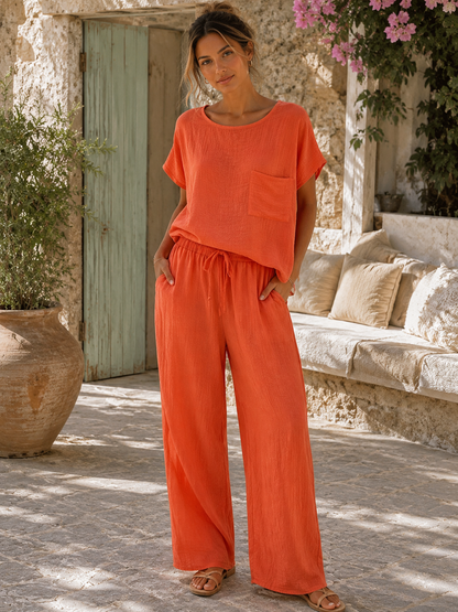 CRINKLE ONE POCKET TOP