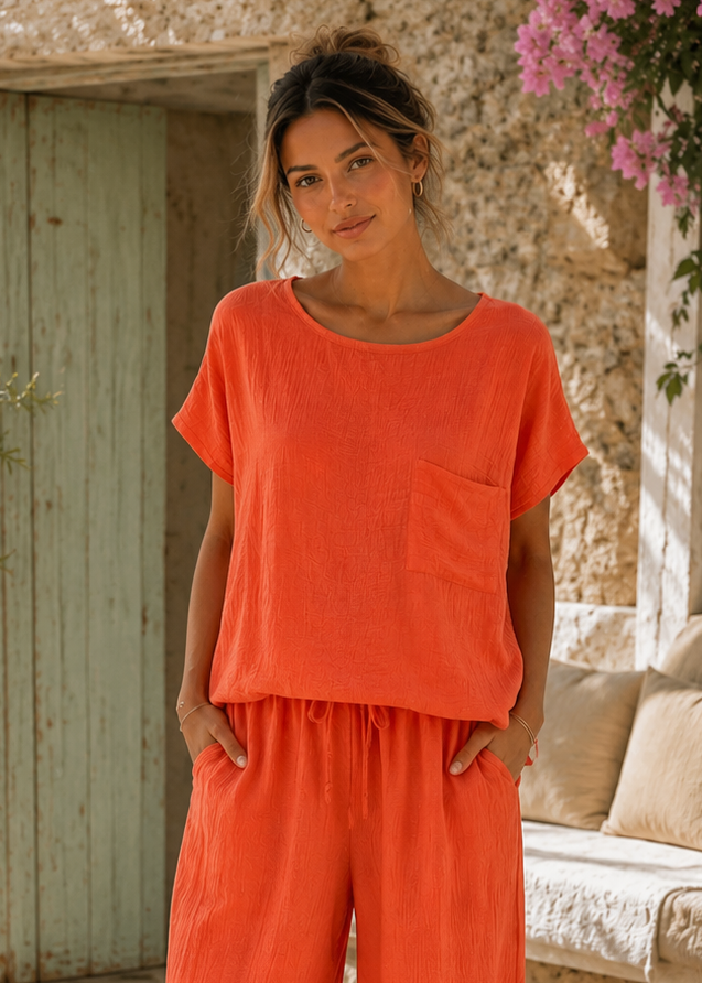 CRINKLE ONE POCKET TOP