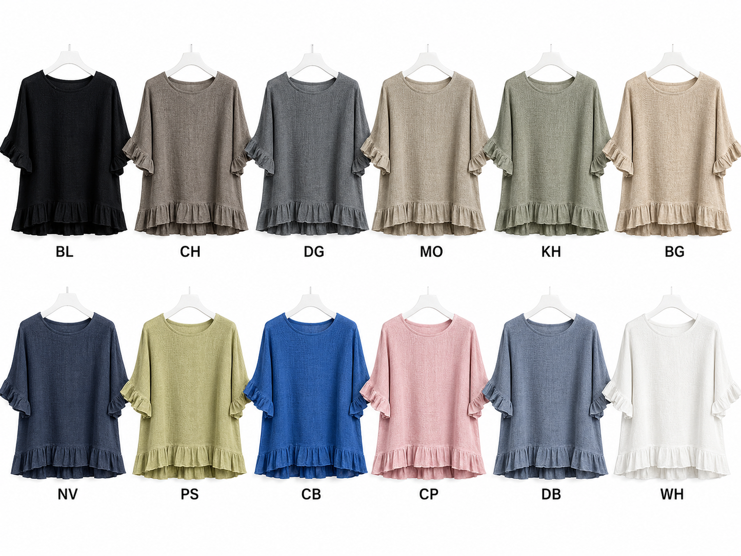 WASHED LINEN RUFFLE TOP