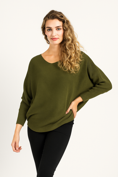 Batwing Ribbed Jumper