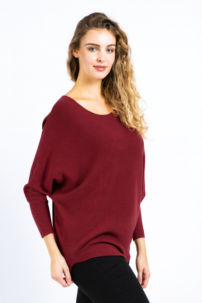 Batwing Ribbed Jumper