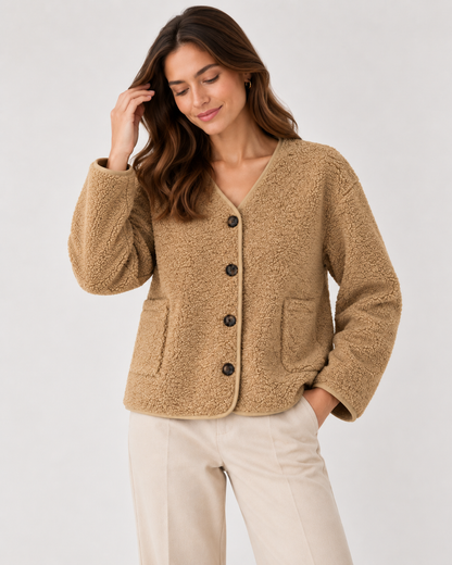 TEDDY FLEECE BUTTONED JACKET