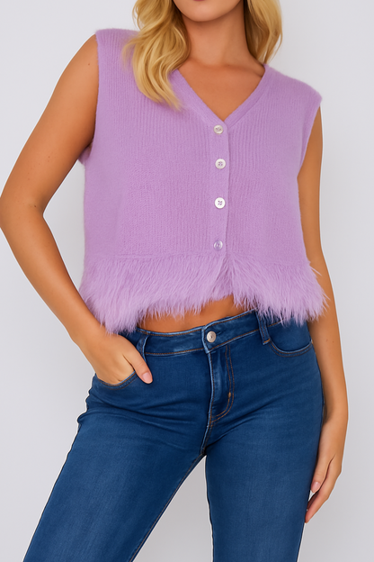 ALPACA FUR BUTTOM GILET