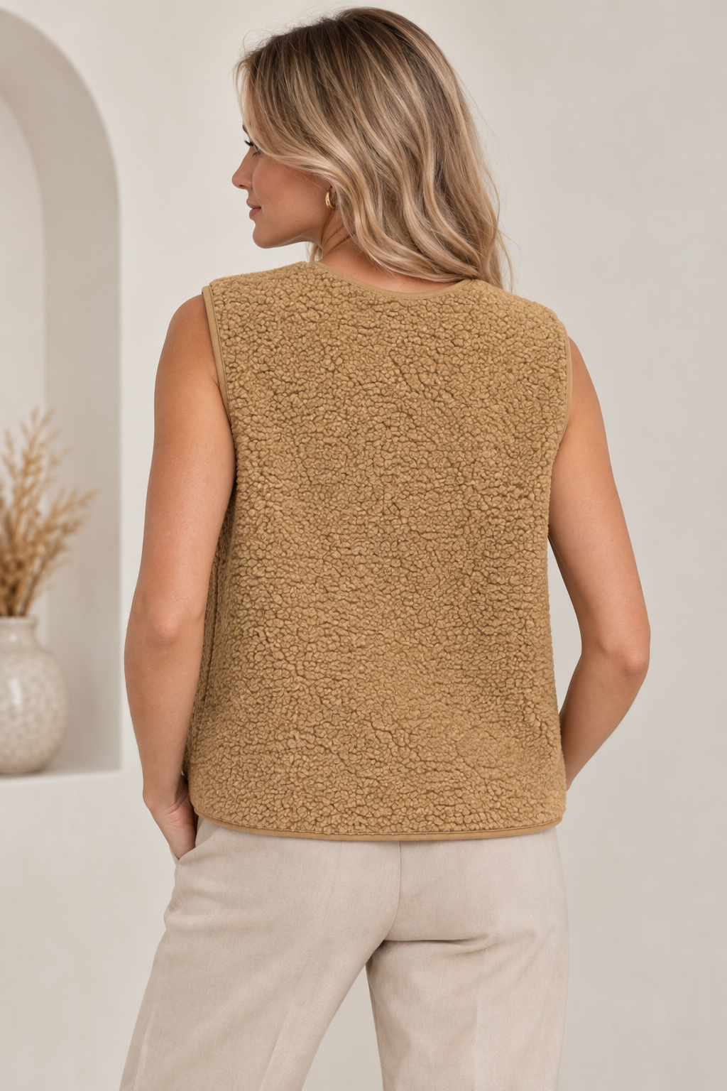 TEDDY FLEECE BUTTONED VEST