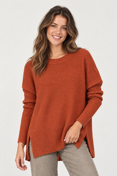 RELAXED FIT RIBBED DETAIL JUMPER
