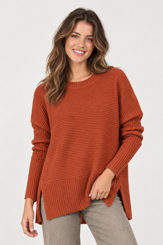 RELAXED FIT RIBBED DETAIL JUMPER
