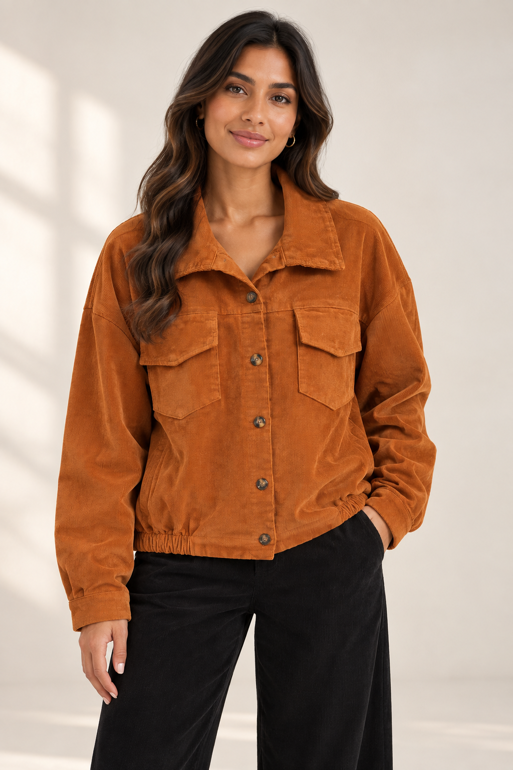 NEEDLECORD COLLARED JACKET