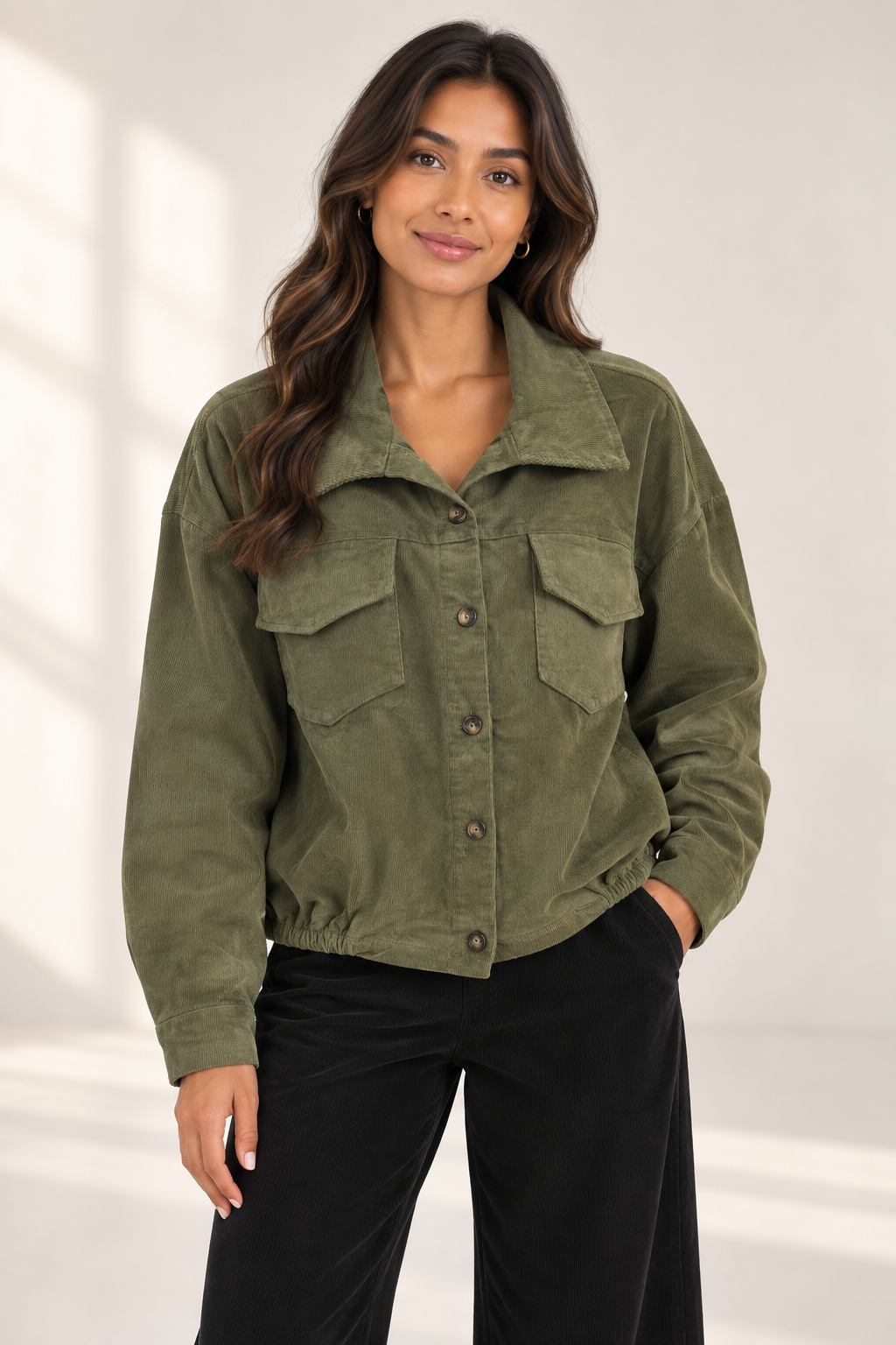 NEEDLECORD COLLARED JACKET