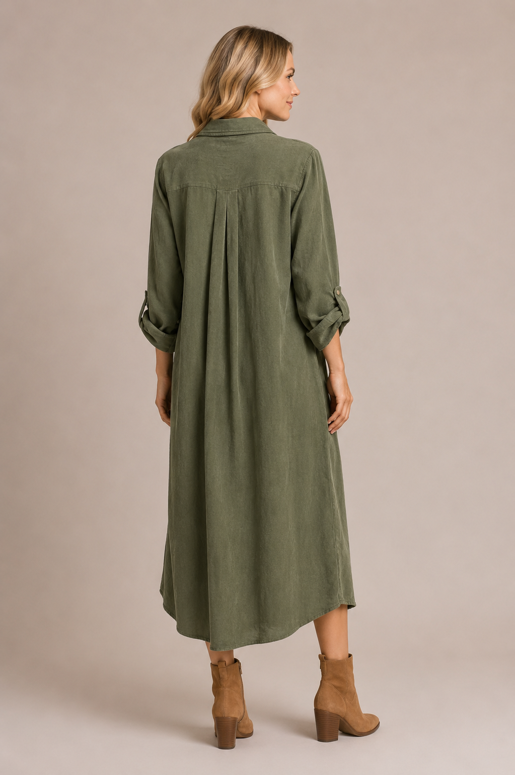 NEEDLECORD BUTTON THROUGH DRESS