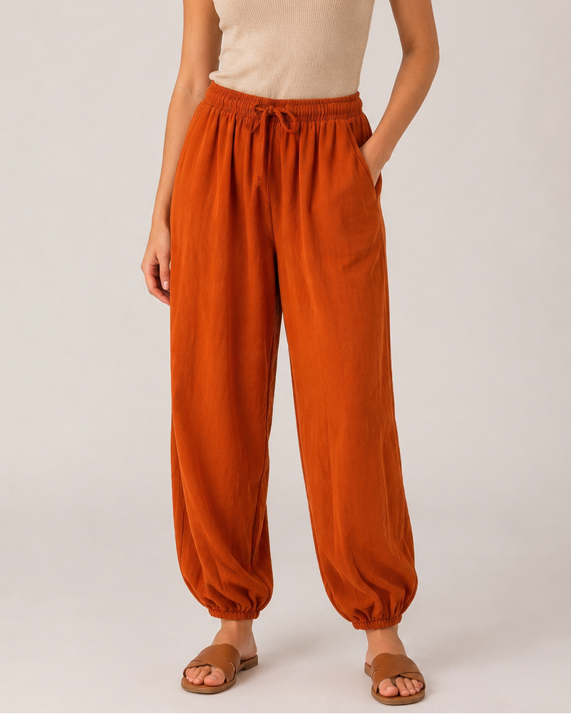 NEEDLECORD DRAWSTRING TROUSERS