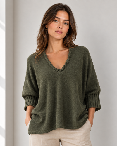 ROPE DETAIL V-NECK JUMPER