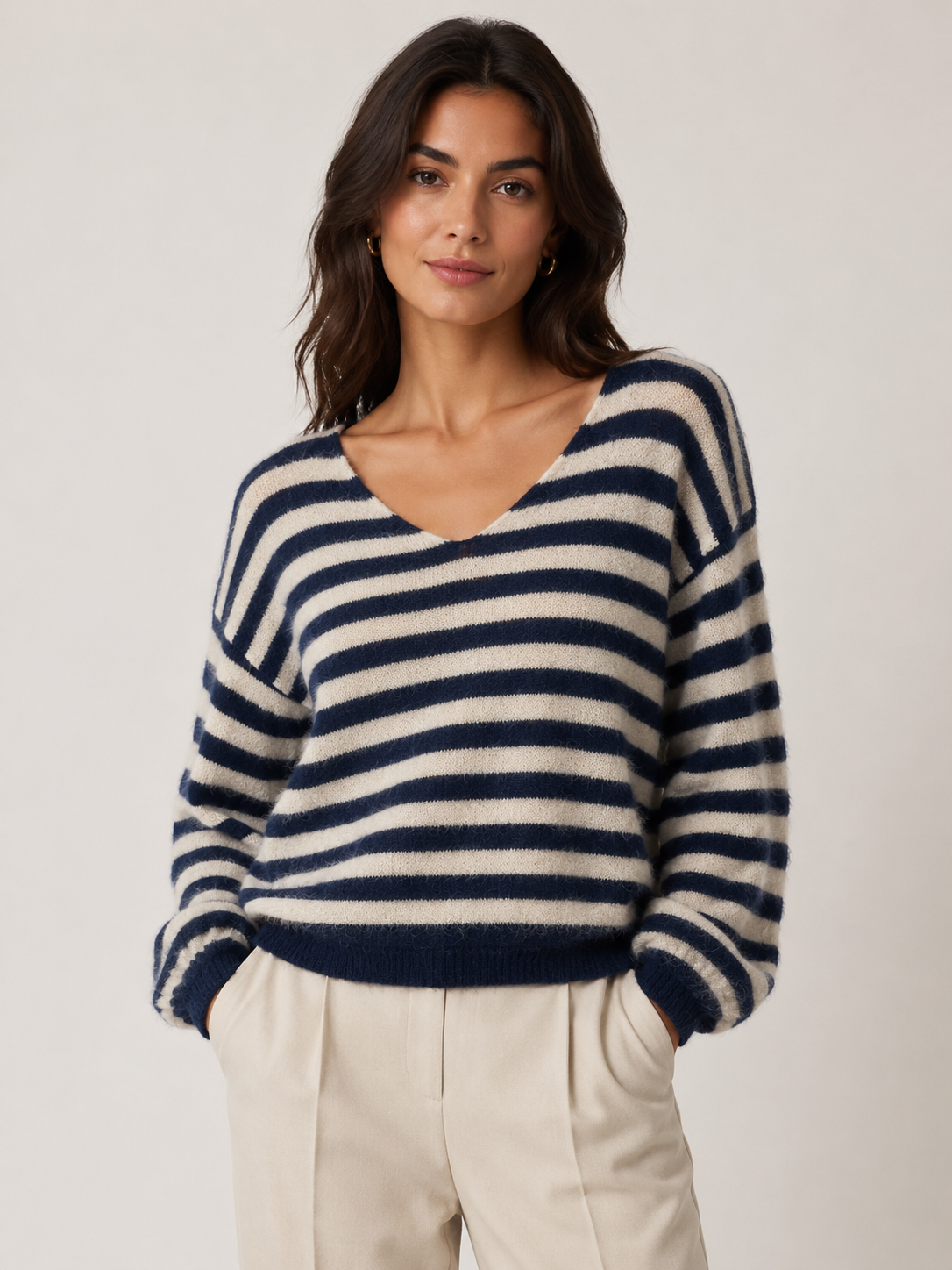 WOOL BLEND STRIPED JUMPER