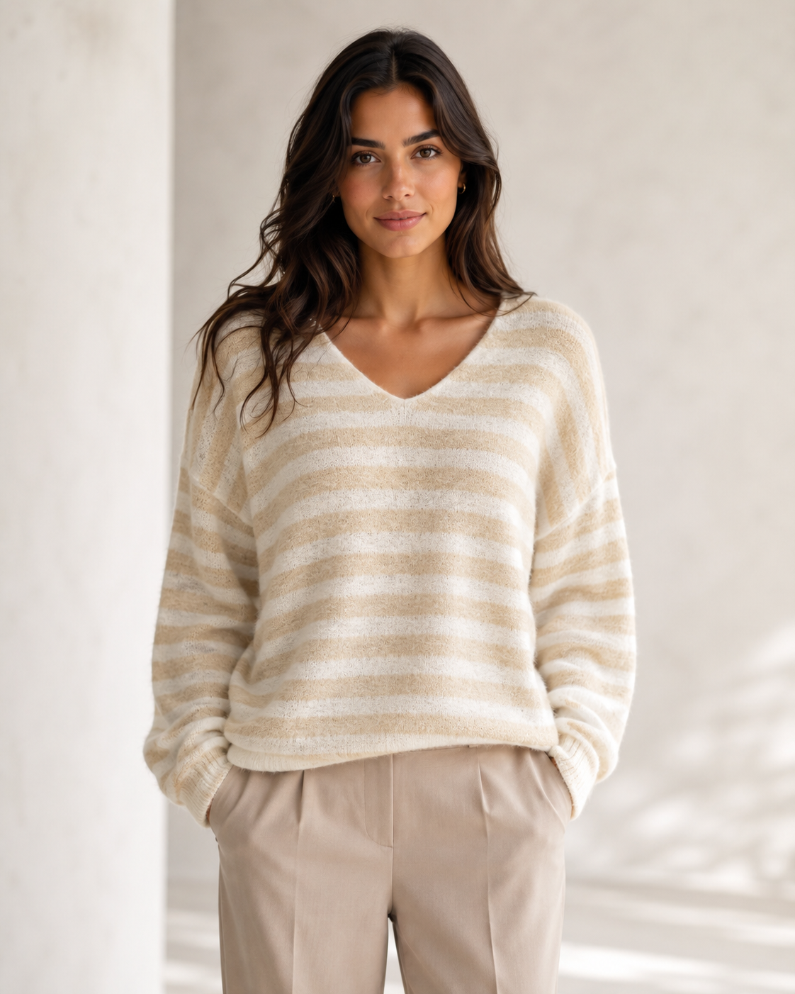 WOOL BLEND STRIPED JUMPER