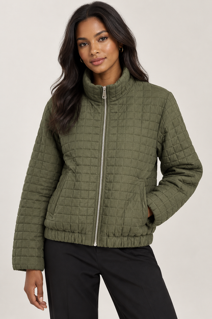 QUILTED ZIP UP JACKET