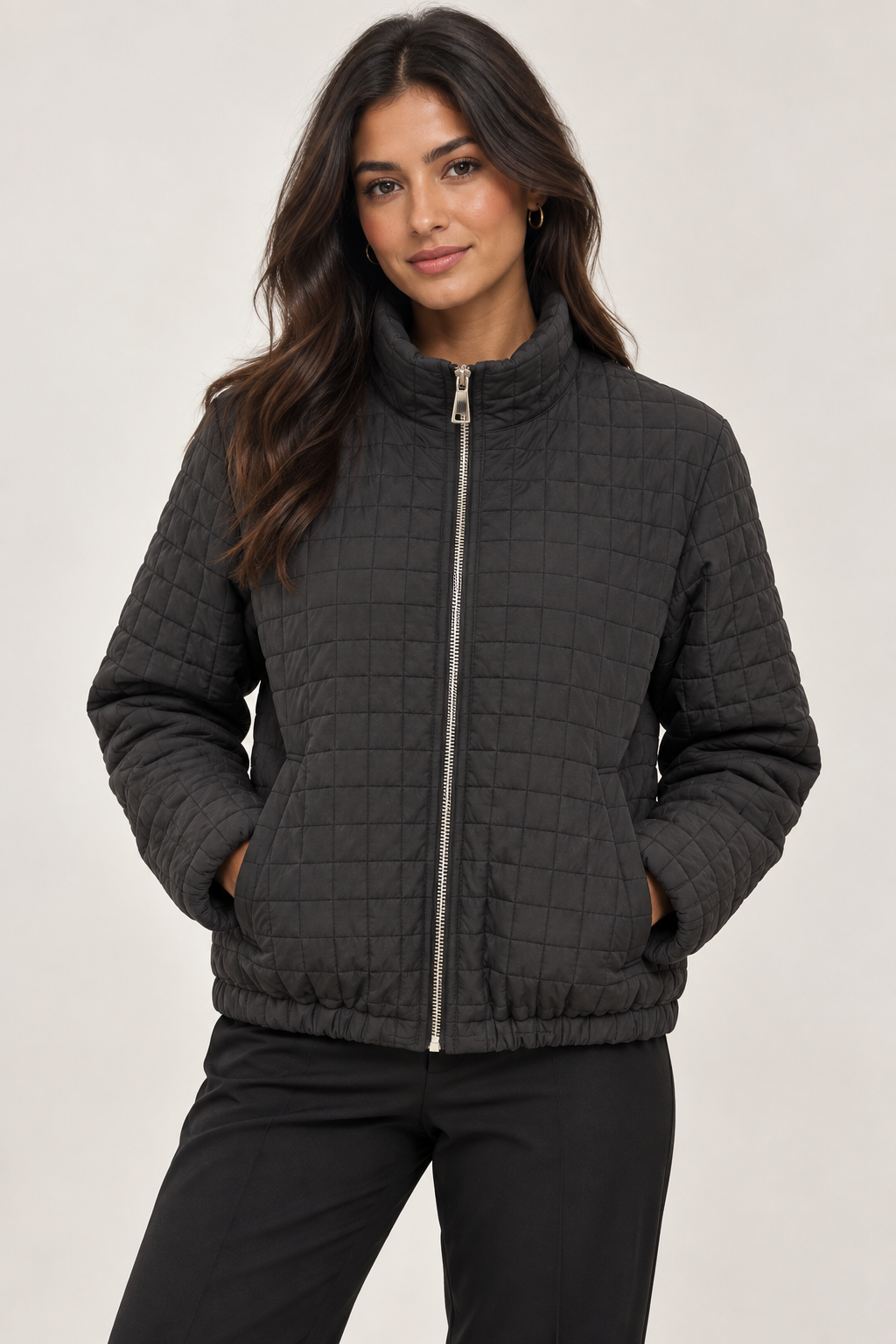 QUILTED ZIP UP JACKET
