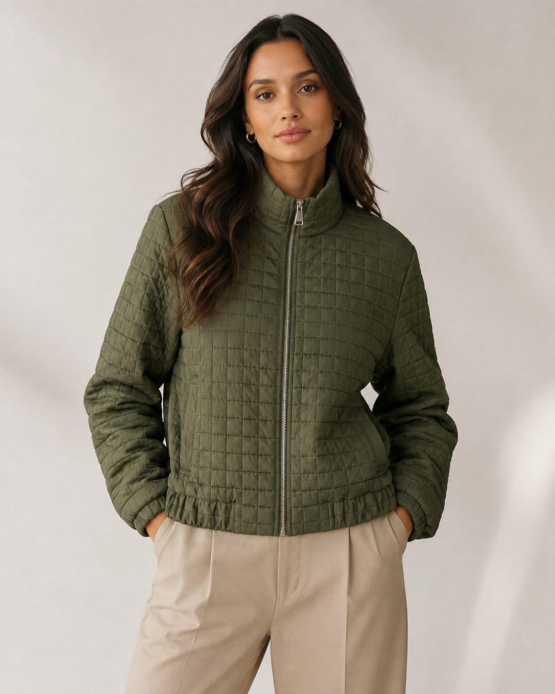 QUILTED ZIP UP JACKET